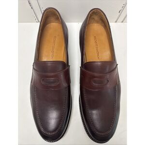 Beckett Simonon Mens Loafers Full Grain Leather Dress Shoes SZ 10 Burgundy Brown